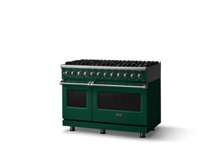 48"W. Dual Fuel Range (Burner: 8b, Finish: Ivy, Trim: Polished Chrome, Fuel: Natural Gas)