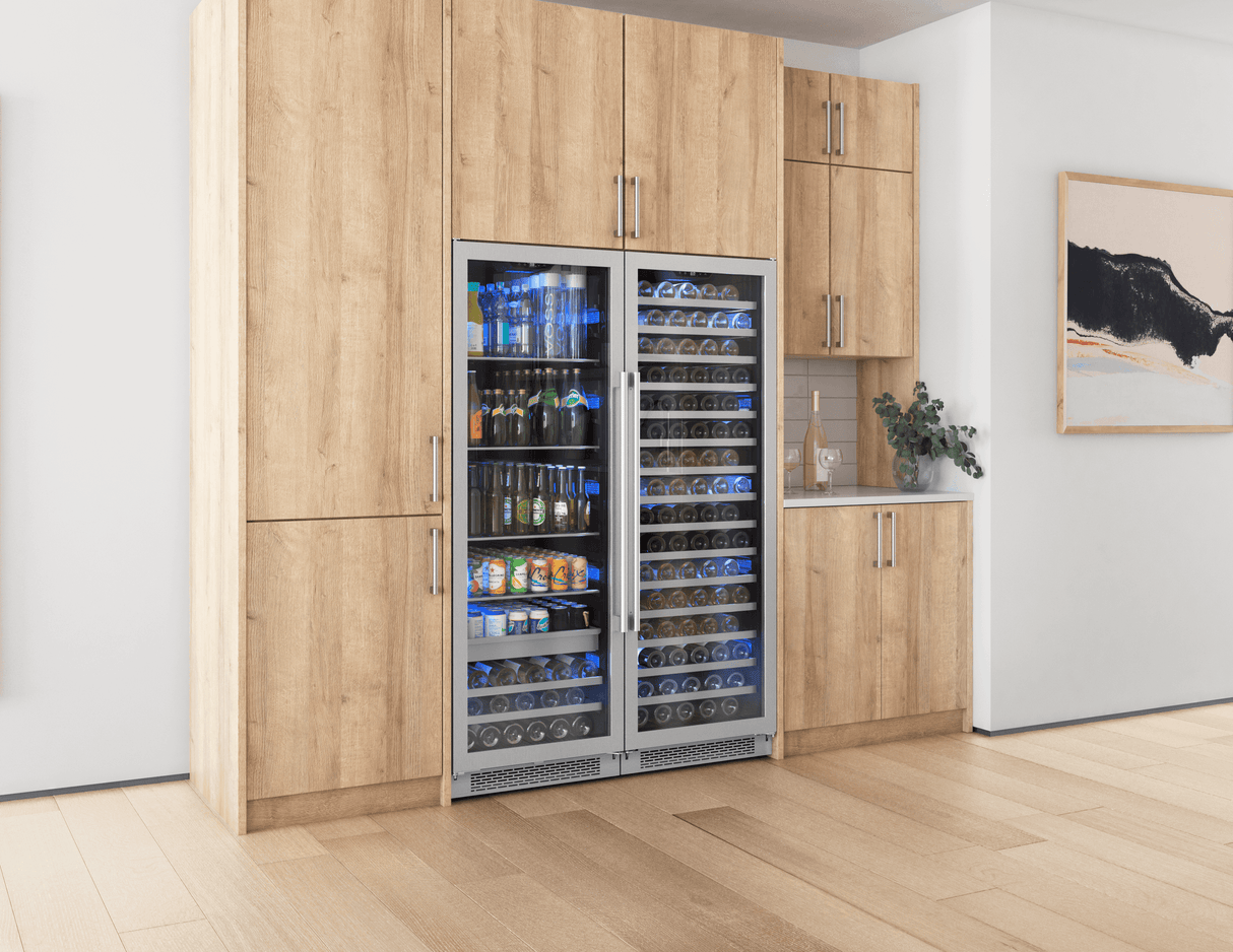 Presrv Beverage Cooler, 24in Full Size, SS+Glass, Reversible Door, 1 Zone