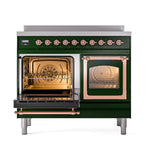 ILVE UNDI406NMPEGP Nostalgie II Noblesse 40 inch Induction Range (Triple Glass Door, Emerald Green, Copper)