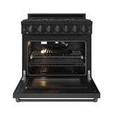 36 Inch Professional Gas Range With Precision Knob Control In Black  Gordon Ramsay Series