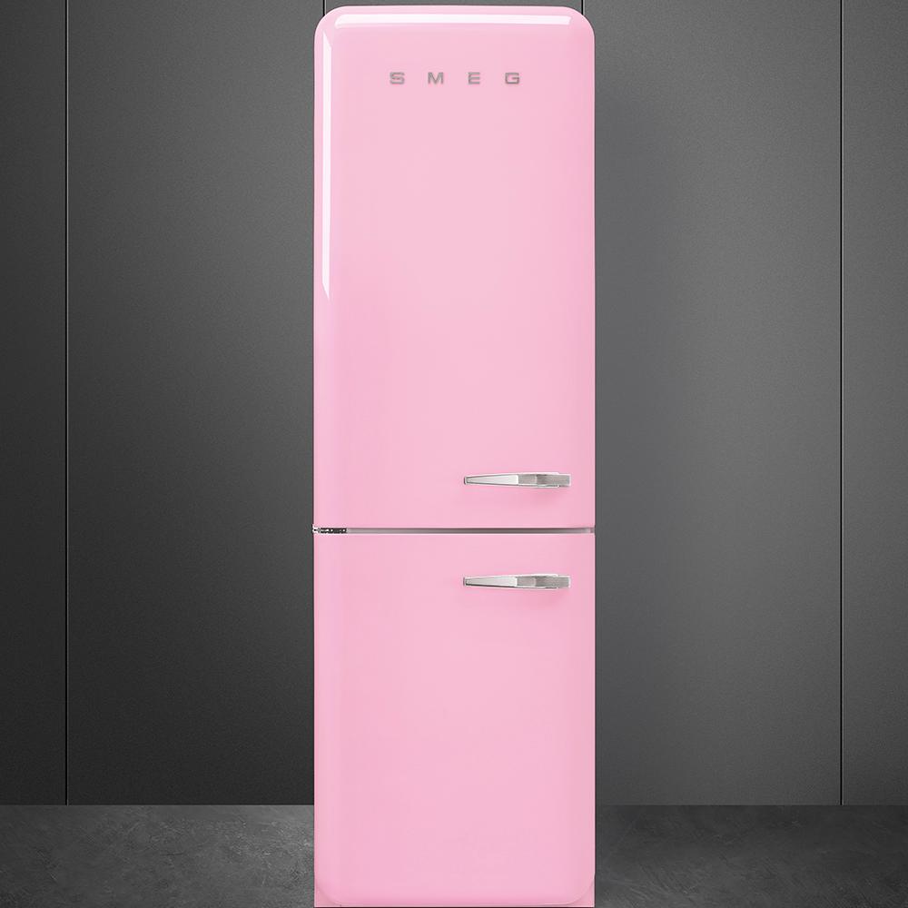 Approx 24" 50'S Style refrigerator with automatic freezer, Pink, Left hand hinge