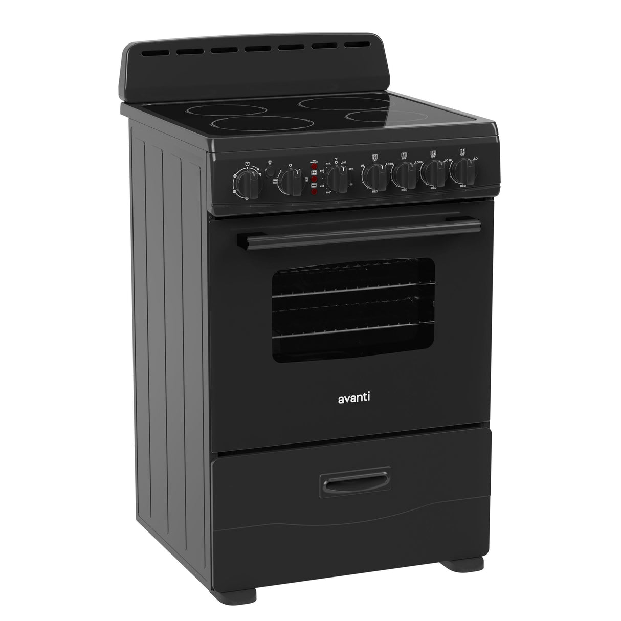 Avanti 24-Inch Freestanding Electric Range with Ceramic Glass Cooktop, in Black (CERU240P1B)