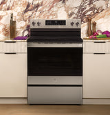 GE Profile™ ENERGY STAR® 30" Smart Free-Standing Electric Convection Range with No Preheat Air Fry and EasyWash™ Oven Tray