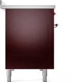 Nostalgie II 48 Inch Electric Freestanding Range in Burgundy with Copper Trim