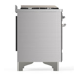 ILVE UM60FSQNR3SSCLP Majestic III 60 inch Dual Fuel Range with 7 Burners, Griddle and French Top, Dual Function Burner with up to 25,000 BTU (Liquid Propane, Solid Door, Stainless Steel, Chrome)