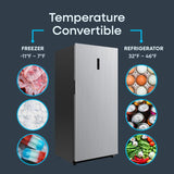 Element 32.7 inch, 20.2 cu. ft. Convertible Upright Freezer - Stainless Steel, ENERGY STAR (EXUF20CEES)