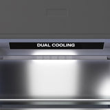 ZLINE Autograph Edition 60 in. 32.2 cu. ft. French Door Built-In Bottom Freezer Refrigerator with Water Dispenser and Ice Maker in DuraSnow' Stainless Steel with Graphite Gray Interior and Matte Black Accents (GRBIVZ-SN-60-MB)