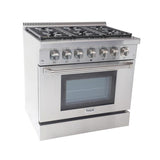 36 Inch Professional Dual Fuel Range In Stainless Steel
