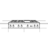 Monogram 48" Professional Gas Rangetop with 6 Burners and Griddle (Natural Gas)