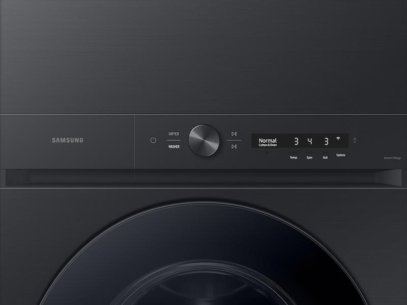 Bespoke AI Laundry Hub™ 4.6 cu. ft. Large Capacity Single Unit Washer with Flex Auto Dispense System and 7.6 cu. ft. Gas Dryer in Brushed Black