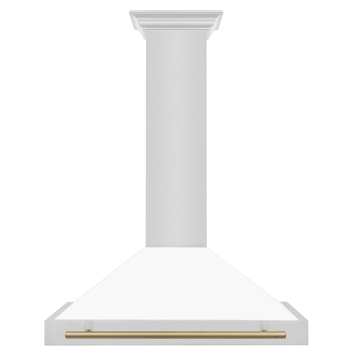 ZLINE 36 in. Autograph Edition Convertible Stainless Steel Range Hood with White Matte Shell and Champagne Bronze Accents (KB4STZ-WM36-CB) [Color: Champagne Bronze Accents]