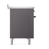 ILVE UNI486QNMPMGB Nostalgie II Noblesse 48 inch Induction Range (Solid Door, Graphite Matte, Burnished)