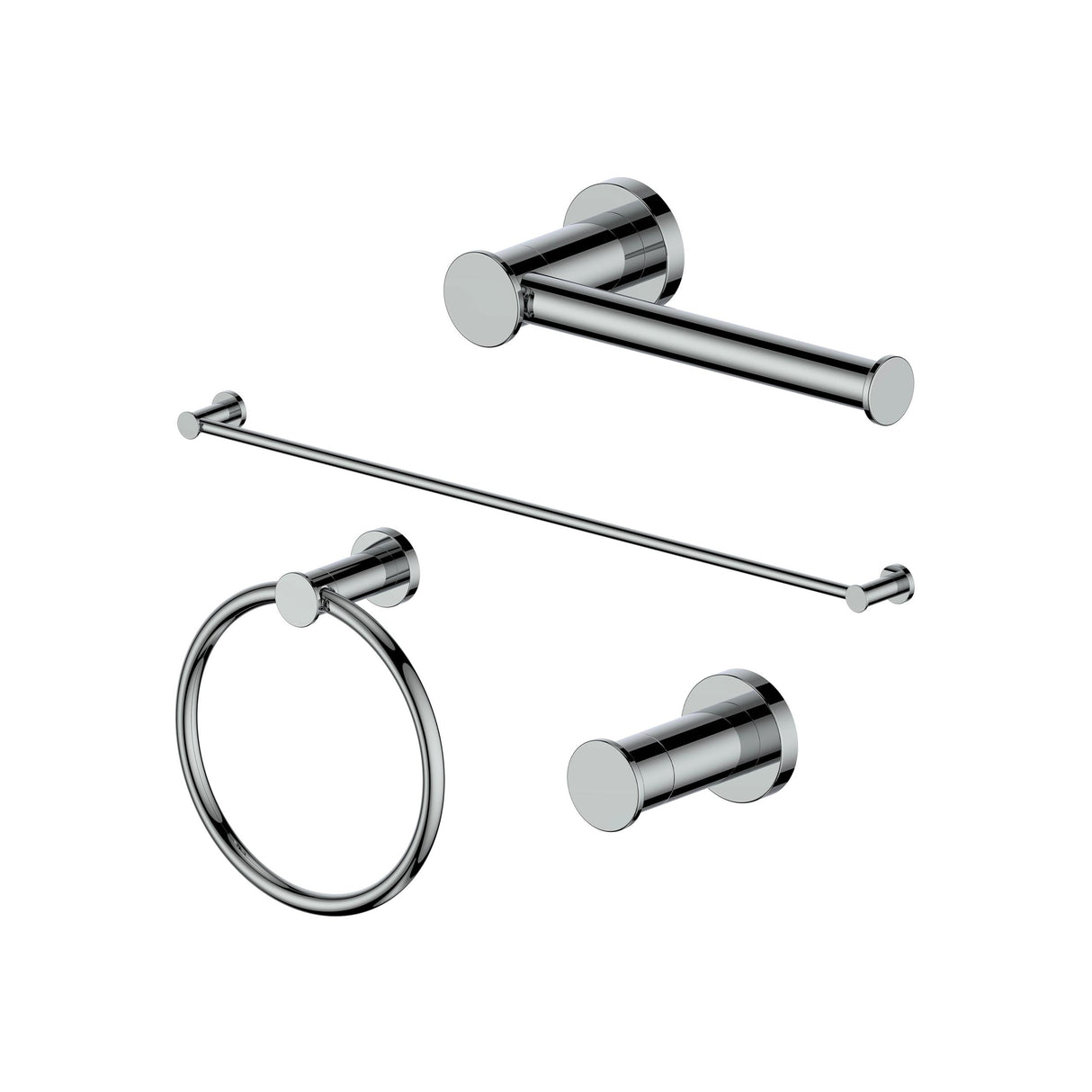 ZLINE Emerald Bay Bathroom Accessories Package with Towel Rail, Hook, Ring and Toilet Paper Holder with Color Options (4BP-EMBYACC) [Color: Polished Gold]