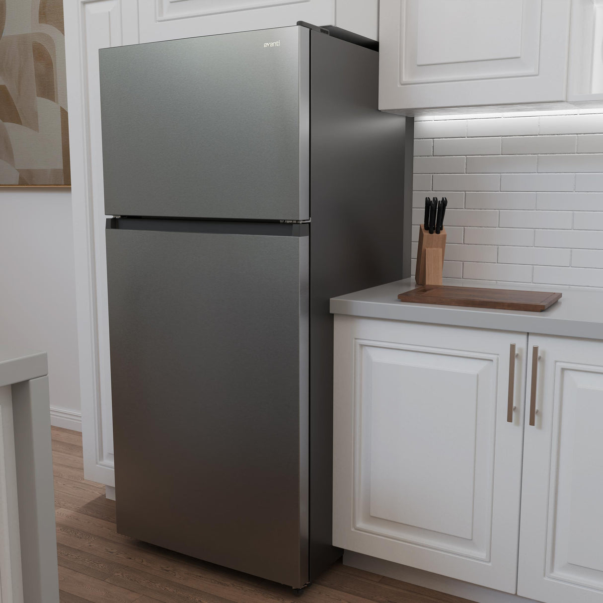 Avanti Frost-Free Apartment Size Garage Ready Refrigerator, 18.0 cu. ft. Capacity, in Stainless Steel (AVFF18DLJ0SS)