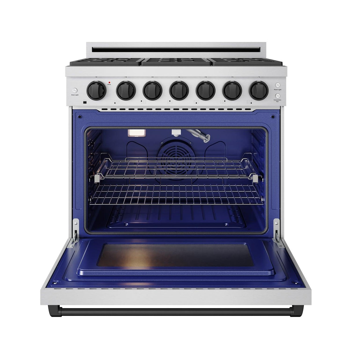 36 Inch Professional Liquid Propane Range With Precision Knob In Stainless Steel and Black  Gordon Ramsay Series