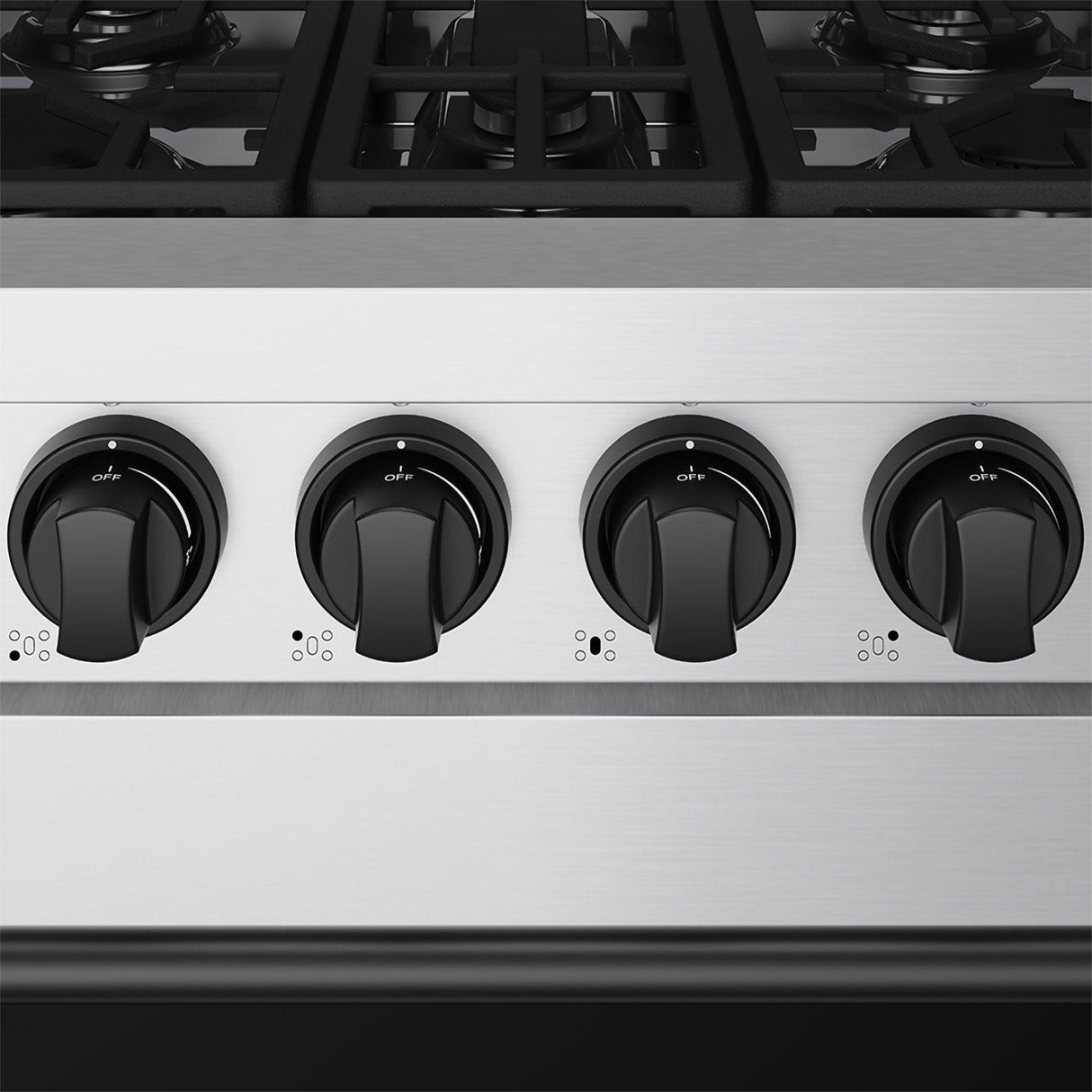 30 Inch Professional Gas With Precision Knob Control In Stainless Steel/black