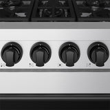 30 Inch Professional Gas With Precision Knob Control In Stainless Steel/black