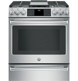 GE Cafe™ Series 30" Slide-In Front Control Range with Warming Drawer