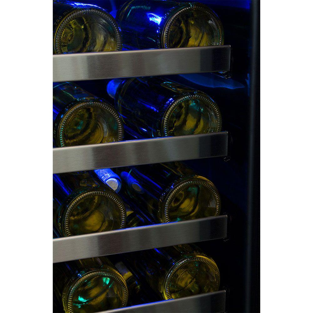 24-In Professional Built-In High Efficiency Single Zone Wine Refrigerator with Door Style - Stainless Steel Frame Glass, Door Swing - Right