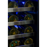 24-In Professional Built-In High Efficiency Single Zone Wine Refrigerator with Door Style - Stainless Steel Frame Glass, Door Swing - Right