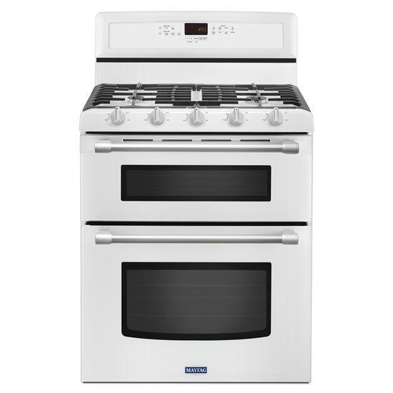 Maytag® 30-inch Wide Double Oven Gas Range with Power™ Burner - 6.0 cu. ft. - White