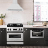 ZLINE 30 in. Autograph Edition Convertible Stainless Steel Range Hood with Stainless Steel Shell and Champagne Bronze Accents (KB4STZ-30-CB) [Color: Matte Black Accents]