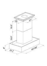 ZLINE 48 in. 1200 CFM Designer Series Wooden Island Mount Range Hood in Butcher Block (681iM-48)