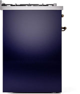 Nostalgie II 30 Inch Dual Fuel Liquid Propane Freestanding Range in Blue with Bronze Trim