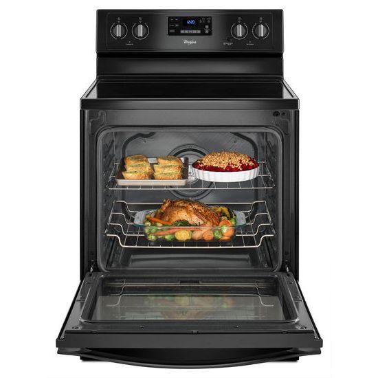 Whirlpool® 6.4 Cu. Ft. Freestanding Electric Range with AquaLift® Self-Cleaning Technology - Black