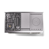 ILVE UN48FSQNMPMGBLP Nostalgie II Noblesse 48 inch Dual Fuel Range (5 Sealed Burners + Griddle + French Top, Liquid Propane, Solid Door, Graphite Matte, Burnished)