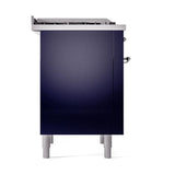 ILVE UN36FQNMPMBC Nostalgie II Noblesse 36 inch Dual Fuel Range (Natural Gas, Solid Door, Midnight Blue, Chrome)