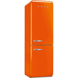 Approx 24" 50'S Style refrigerator with automatic freezer, Orange, Right hand hinge