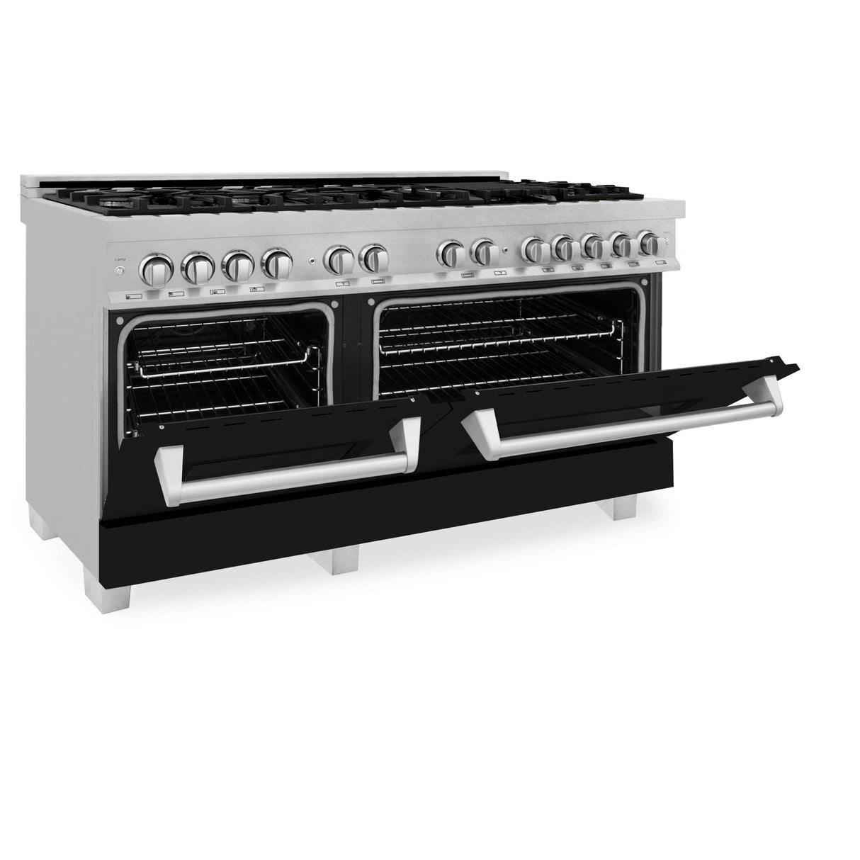 ZLINE 60 in. 7.4 cu. ft. Dual Fuel Range with Gas Stove and Electric Oven in DuraSnow Stainless Steel and Colored Door Options (RAS-60) [Color: DuraSnow Stainless Steel with Red Gloss Door]