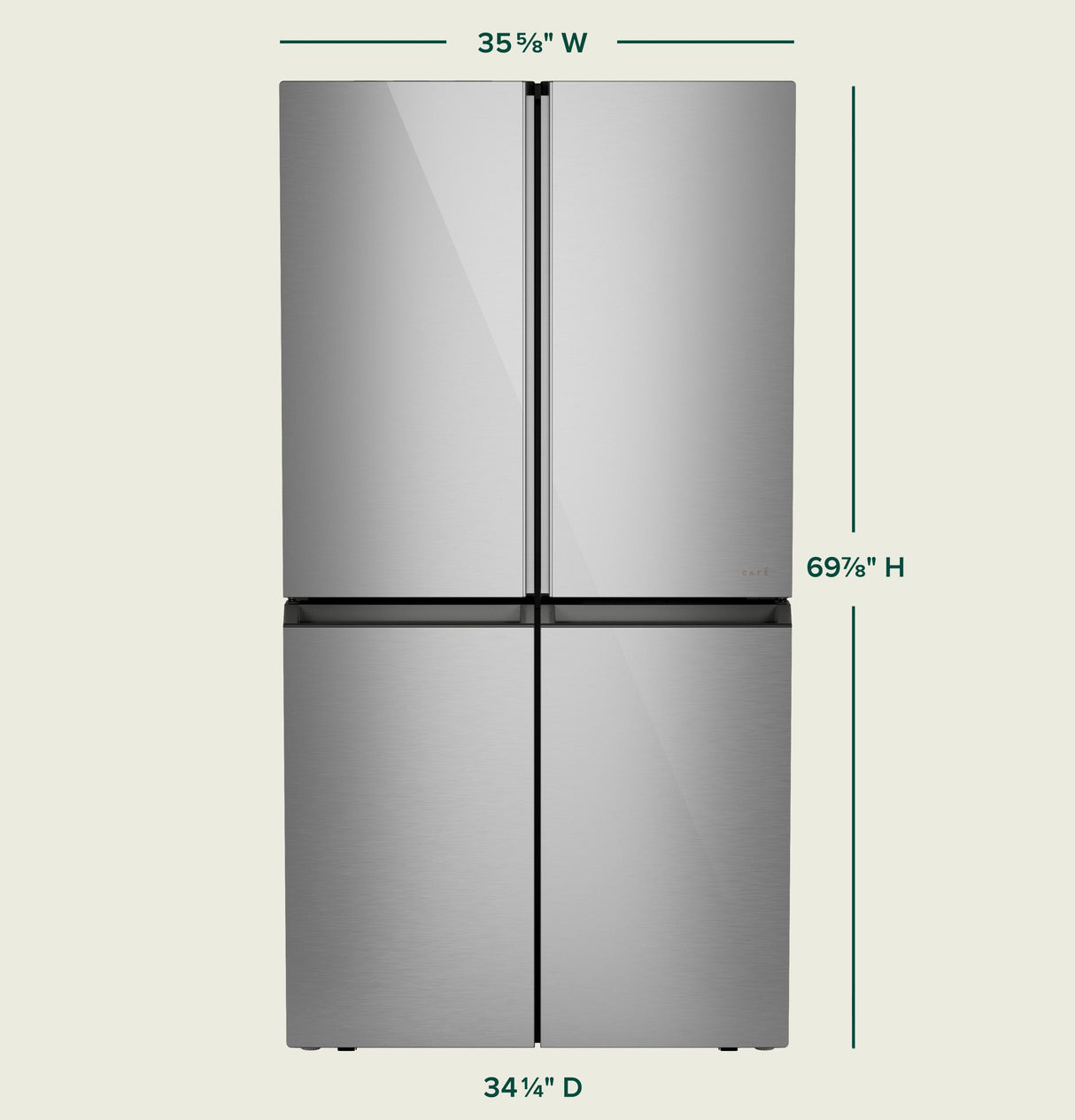 Café™ ENERGY STAR® 28.3 Cu. Ft. Smart Quad-Door Refrigerator in Platinum Glass with Dual-Dispense AutoFill Pitcher