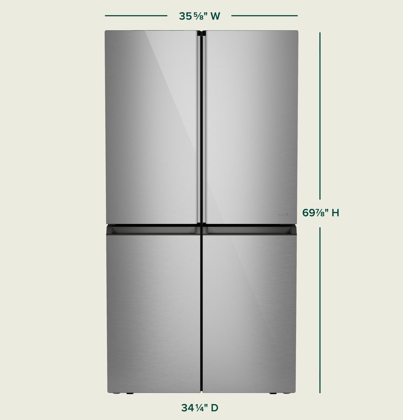 Café™ ENERGY STAR® 28.3 Cu. Ft. Smart Quad-Door Refrigerator in Platinum Glass with Dual-Dispense AutoFill Pitcher