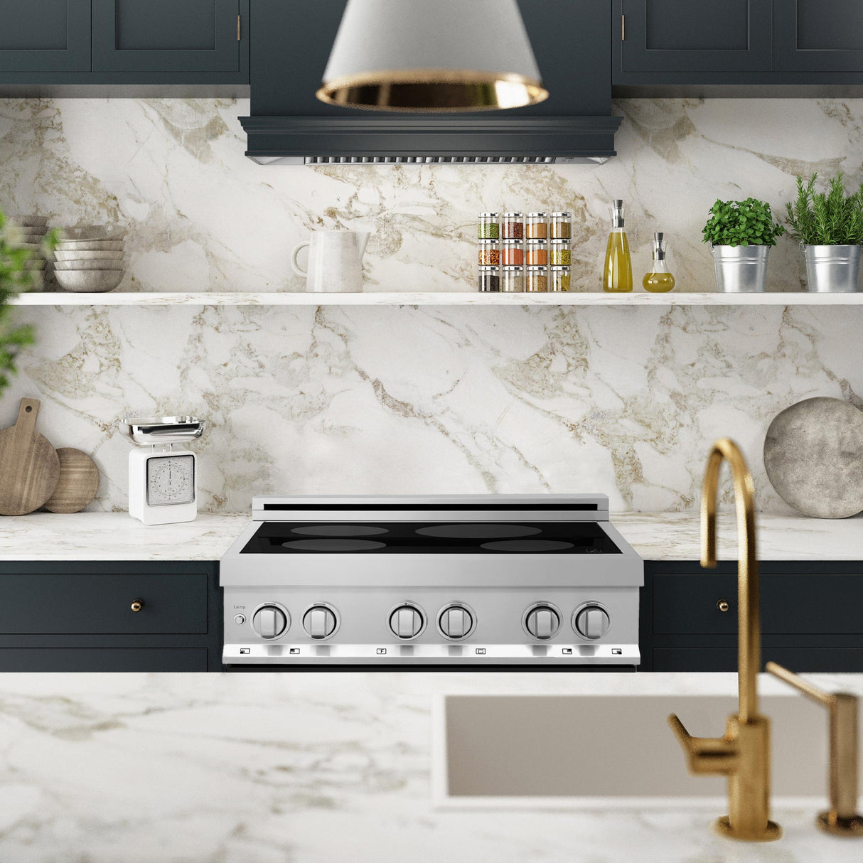 ZLINE 30" 4.0 cu. ft. Induction Range with a 4 Element Stove and Electric Oven in Stainless Steel (RAIND-30) [Color: Black Matte]