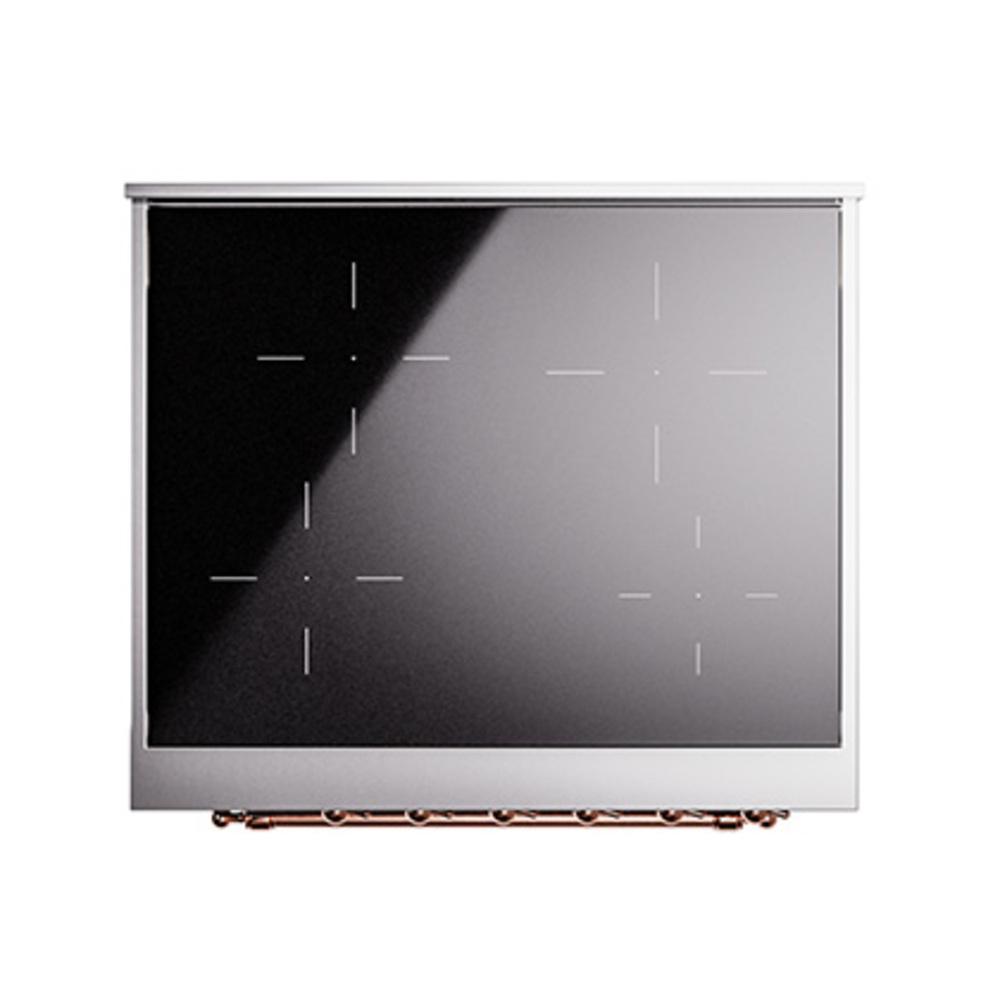 ILVE UNI304NMPBKP Nostalgie II Noblesse 30 inch Induction Range (Triple Glass Door, Glossy Black, Copper)