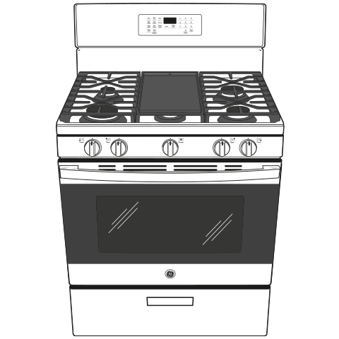 GE® 30" Free-Standing Gas Fingerprint Resistant Range