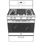 GE® 30" Free-Standing Gas Fingerprint Resistant Range