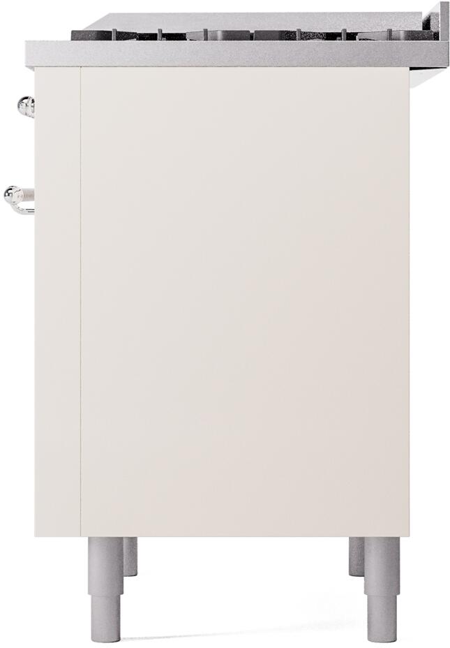 Nostalgie II 36 Inch Dual Fuel Liquid Propane Freestanding Range in Antique White with Chrome Trim