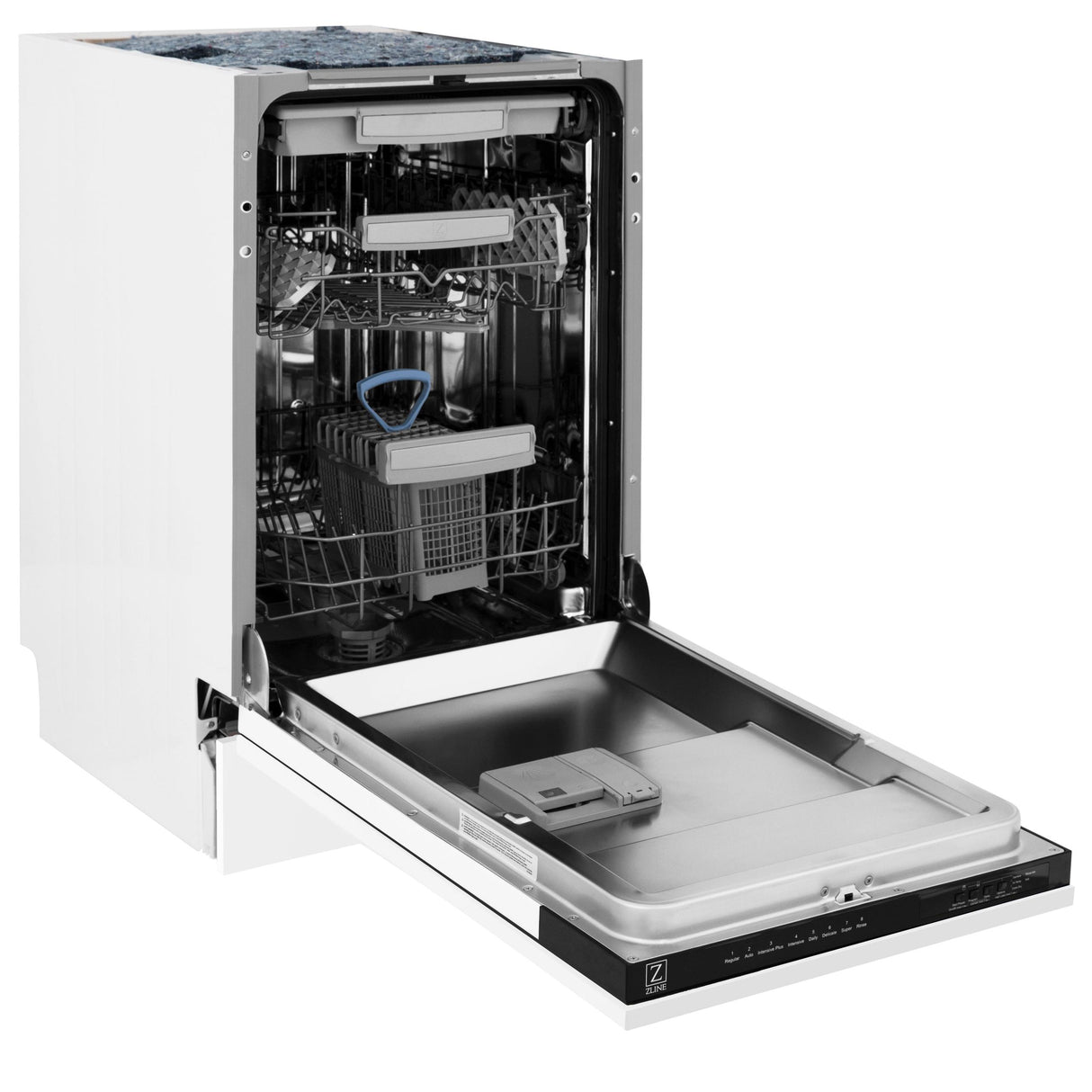 ZLINE 18" Tallac Series 3rd Rack Top Control Dishwasher with Traditional Handle, 51dBa [Color: White Matte]