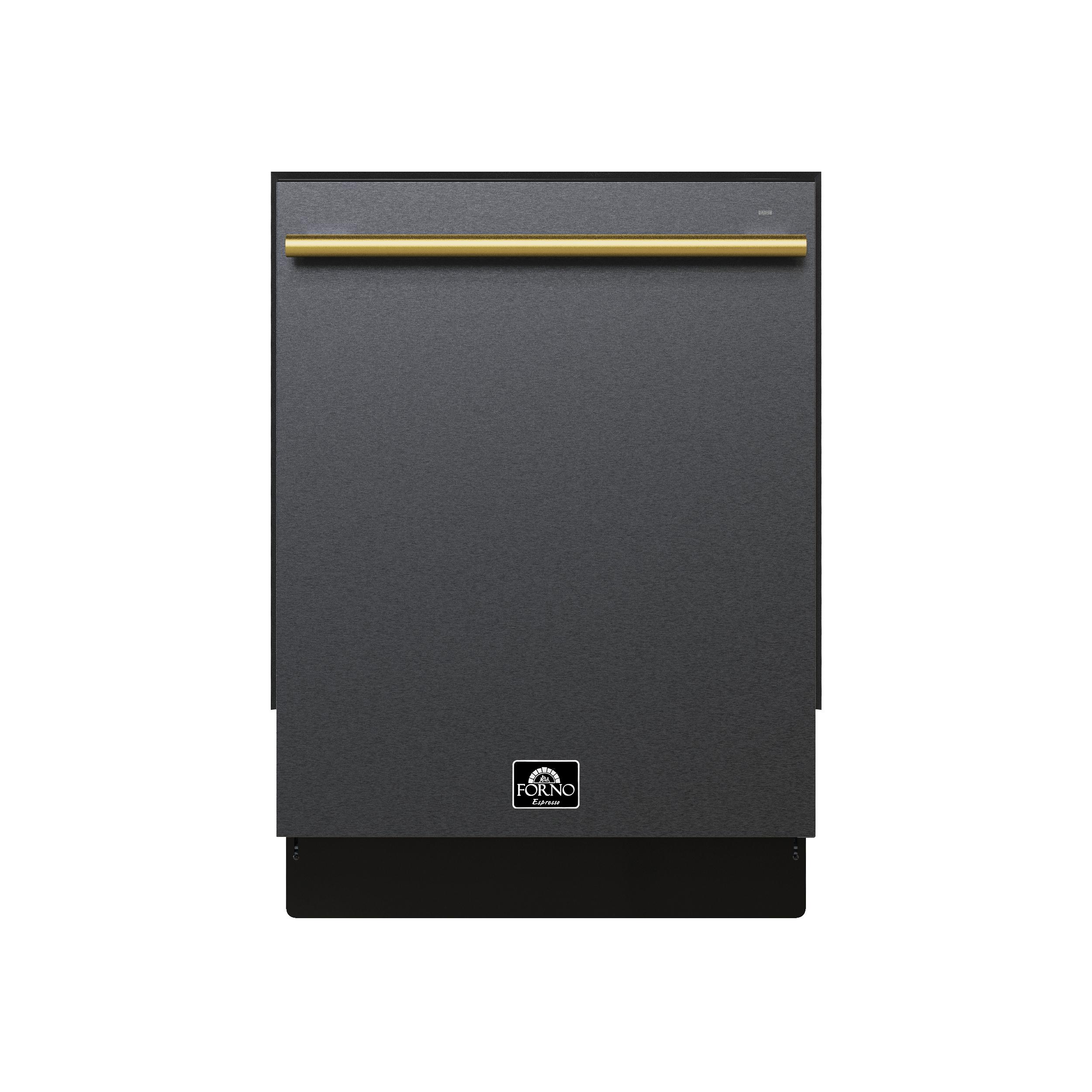 Forno Romano Espresso 24-Inch Built-In Dishwasher, Black Finish, Stainless Steel Tub, 49 dBA, Energy Star Certified