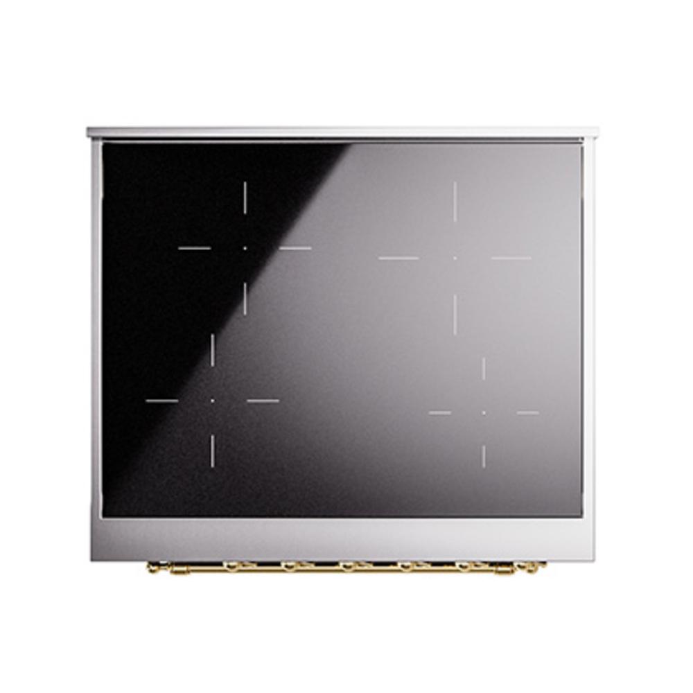 ILVE UNI304NMPMBG Nostalgie II Noblesse 30 inch Induction Range (Triple Glass Door, Midnight Blue, Brass)