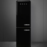Approx 24" 50'S Style refrigerator with automatic freezer, Black, Left hand hinge