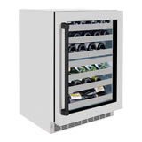 ZLINE Autograph Edition 24 in. Touchstone Dual Zone 44 Bottle Wine Cooler With DuraSnow' Stainless Steel Glass Door And Matte Black Handle (RWDOZ-SN-24-MB)