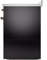 Nostalgie II 30 Inch Electric Freestanding Range in Glossy Black with Bronze Trim