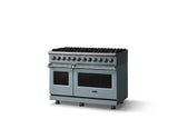 48"W. Dual Fuel Range (Burner: 8b, Finish: November Sky, Trim: Polished Chrome, Fuel: Natural Gas)