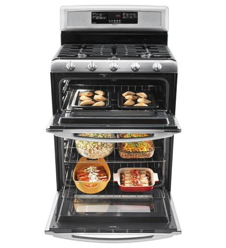 6.0 cu. ft. Capacity Double Oven Gas Range with Speed Heat Burner