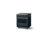 30"W. Electric Range (Finish: Squall, Trim: Brushed Brass)
