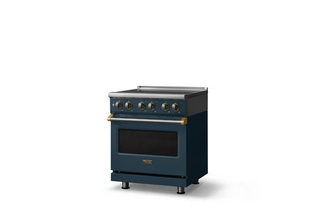 30"W. Electric Range (Finish: Squall, Trim: Brushed Brass)